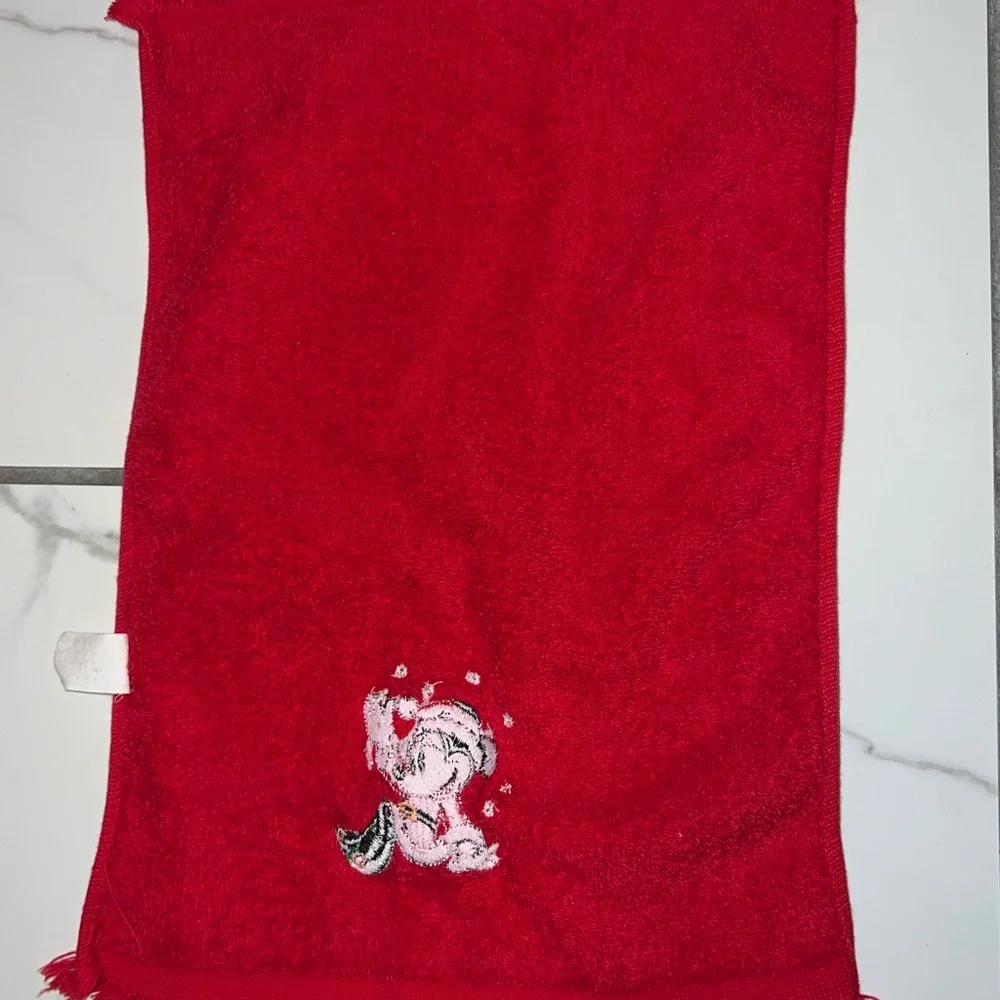 disney minnie mouse christmas red dish hand towel